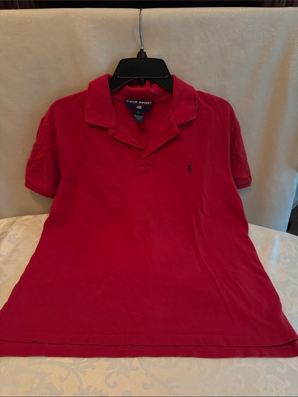 Vintage Polo by Ralph Lauren Bright Red Short-Sleeve Polo with Embroidered Pony